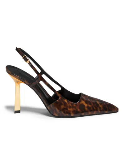 Schutz Women's Sophia 100mm Printed Patent Leather Pumps In Brown