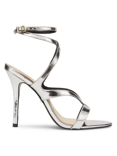 Schutz Women's Stephanie 101mm Metallic Stiletto Sandals In Prata