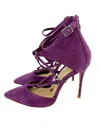 Schutz Women's Suede Leather Pointed Toe Stiletto Pumps Heels In Purple In Purple