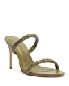 Schutz Taliah Woven Strap Slide Sandal In Green