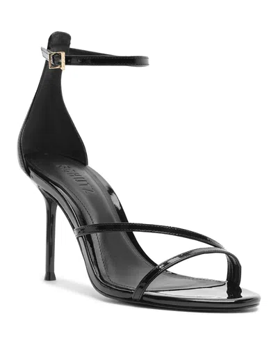Schutz Women's Tessa Patent Leather Ankle Strap Sandals In Black