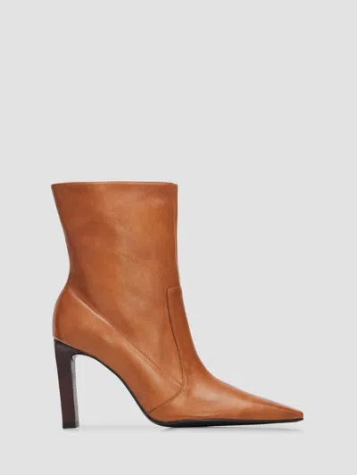 Schutz Women's Ulla 90mm Leather Booties In Brown