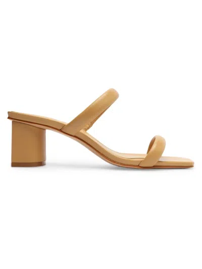 Schutz Ully Leather Dual-band Sandals In Neutral