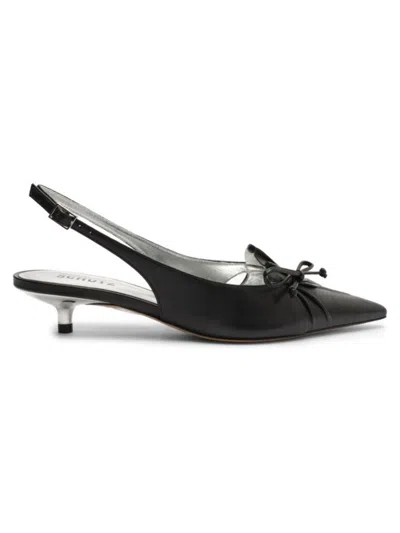 Schutz Women's Zane 38mm Leather Kitten Pumps In Black