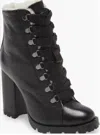 Schutz Women's Zhara Combat Lug Sole Lace Up Bootie In Black In Black