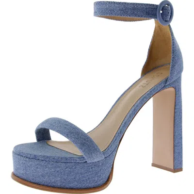 SCHUTZ WOMENS ADJUSTABLE DENIM PLATFORM SANDALS