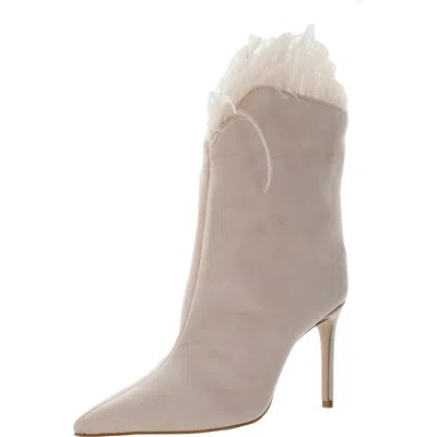 Schutz Womens Mixed Media Leather Ankle Boots In Pink