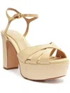 Schutz Womens Peep Toe Adjustable Block Heel In Multi