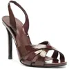 Schutz Womens Strappy Leather Slingback Heels In Red