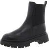 Schutz Womens Stretch Leather Booties In Black