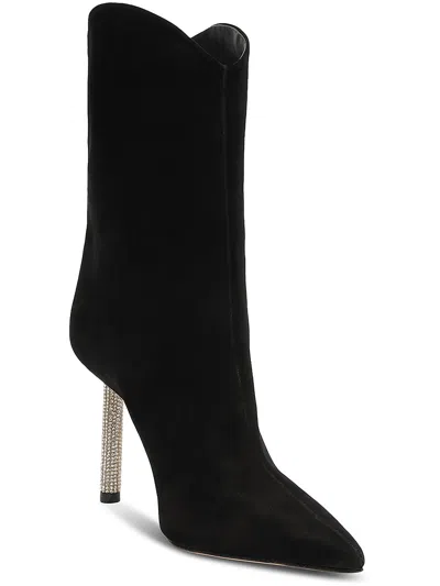 Schutz Womens Suede Rhinestone Mid-calf Boots In Multi