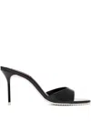 Schutz X Malu 90mm Mino Patent-leather Stiletto Sandals In Black