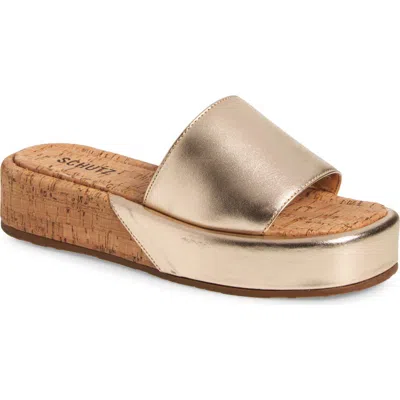 Schutz Yara Slide Sandal In Silver