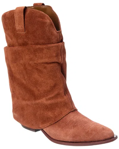 Schutz Zachy Cloak Suede Bootie In Brown