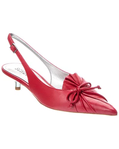 Schutz Zane Mid Leather Stiletto Pump In Red