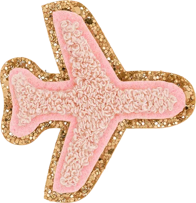 Scl2016 Glitter Airplane Patch In Pink