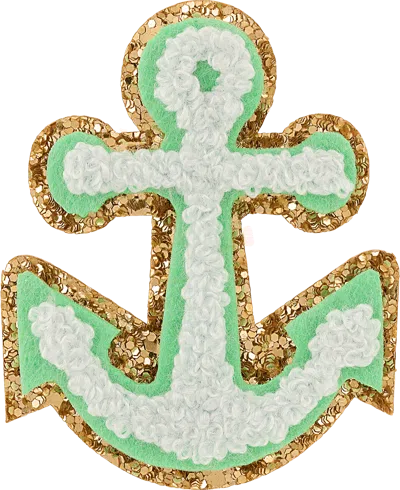 Scl2016 Glitter Anchor Patch In Green