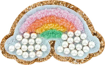 Scl2016 Glitter Pearl Rainbow Patch In Green
