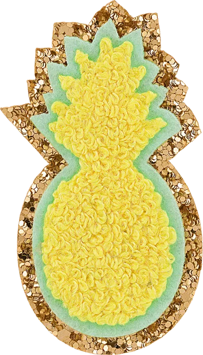 Scl2016 Glitter Pineapple Patch In Gold