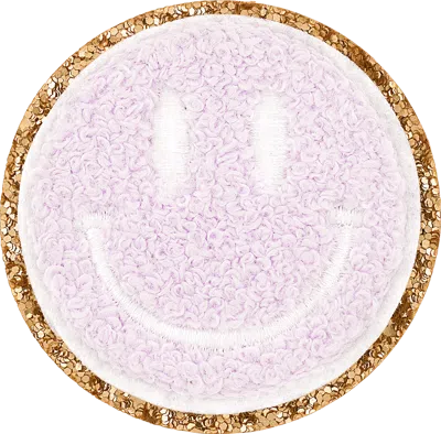 Scl2016 Glitter Smiley Face Patch In Gold