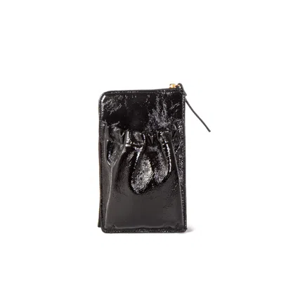 Sclarandis Women's Desy Black Leather Crossbody Bag
