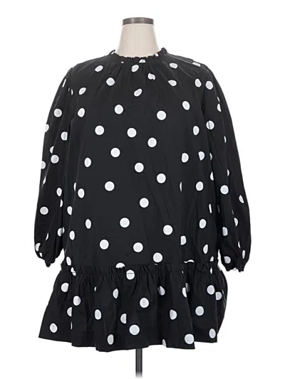 Pre-owned Scoop 3/4 Sleeve Blouse In Black