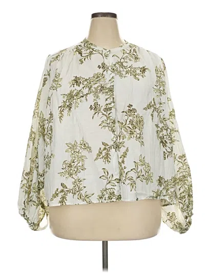 Pre-owned Scoop 3/4 Sleeve Blouse In Ivory