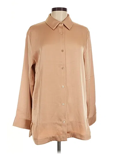 Pre-owned Scoop 3/4 Sleeve Blouse In Tan