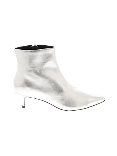 Pre-owned Scoop Ankle Boots In Silver