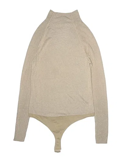 Pre-owned Scoop Bodysuit In Tan