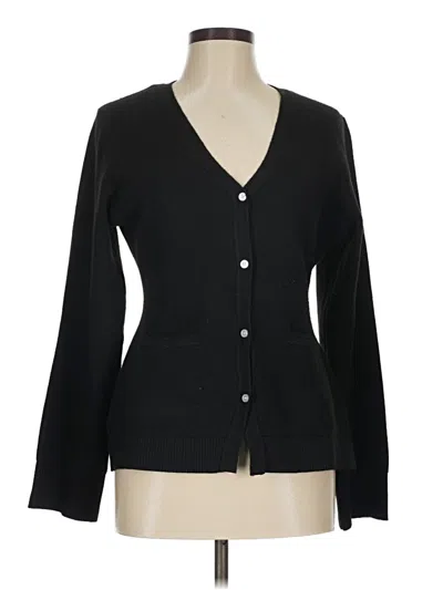 Pre-owned Scoop Cardigan Sweater In Black