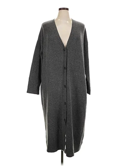 Pre-owned Scoop Cardigan Sweater In Gray