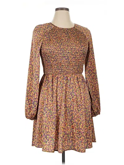 Pre-owned Scoop Casual Dress In Brown