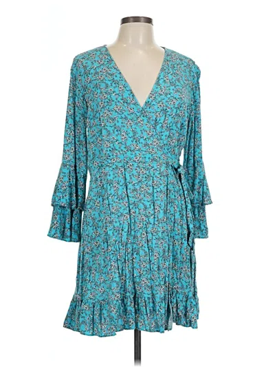 Pre-owned Scoop Casual Dress In Teal