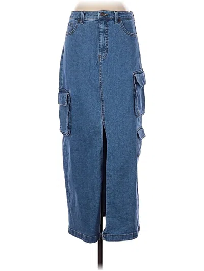 Pre-owned Scoop Denim Skirt In Blue
