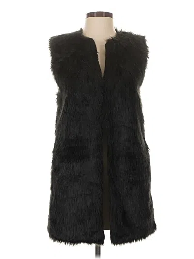 Pre-owned Scoop Faux Fur Vest In Black