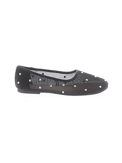 Pre-owned Scoop Flats In Black