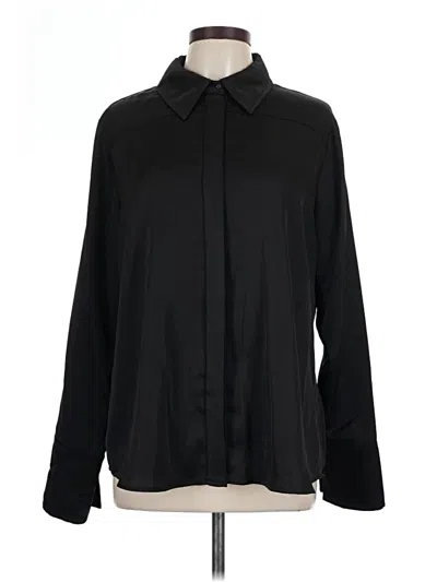 Pre-owned Scoop Long Sleeve Blouse In Black