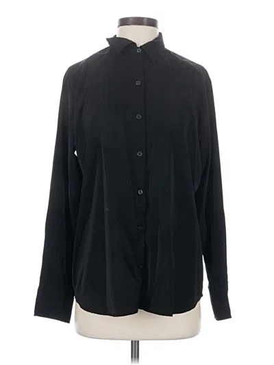 Pre-owned Scoop Long Sleeve Blouse In Black