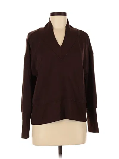 Pre-owned Scoop Long Sleeve Blouse In Brown