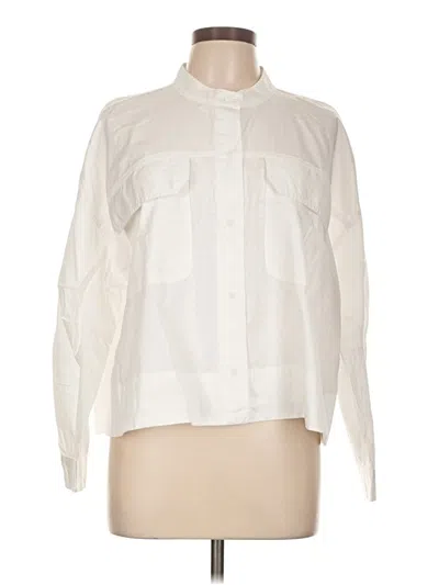 Pre-owned Scoop Long Sleeve Blouse In Ivory