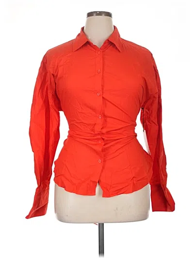 Pre-owned Scoop Long Sleeve Blouse In Orange