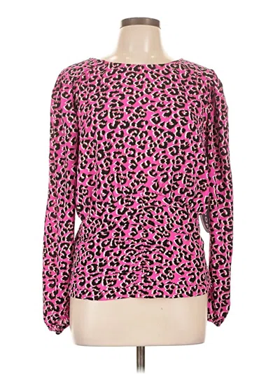 Pre-owned Scoop Long Sleeve Blouse In Pink