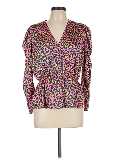 Pre-owned Scoop Long Sleeve Blouse In Pink