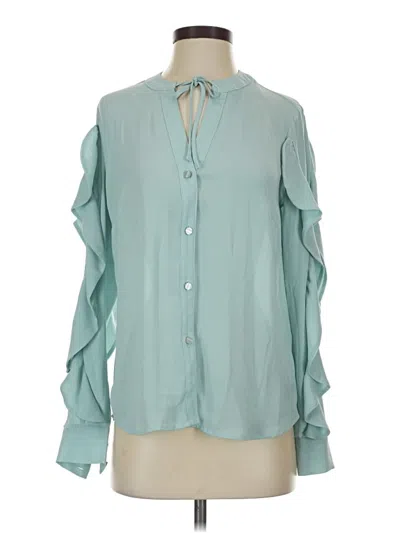 Pre-owned Scoop Long Sleeve Blouse In Blue
