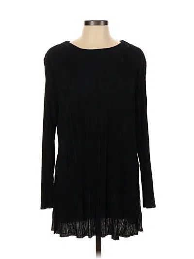 Pre-owned Scoop Long Sleeve Top Black Boatneck Tops