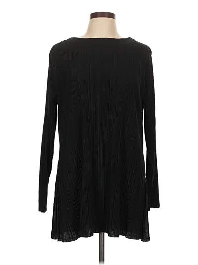 Pre-owned Scoop Long Sleeve Top Black Boatneck Tops