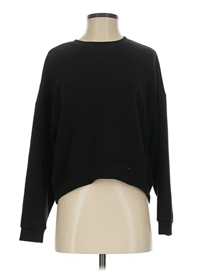 Pre-owned Scoop Long Sleeve Top Black Crew Neck Tops