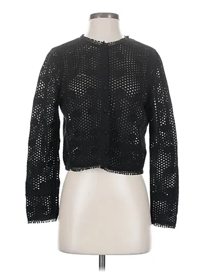 Pre-owned Scoop Long Sleeve Top Black Mock Neckline Tops