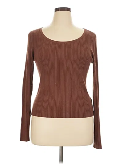 Pre-owned Scoop Long Sleeve T-shirt In Brown